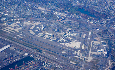 Aerial view of the Newark International Airport in New Jersey