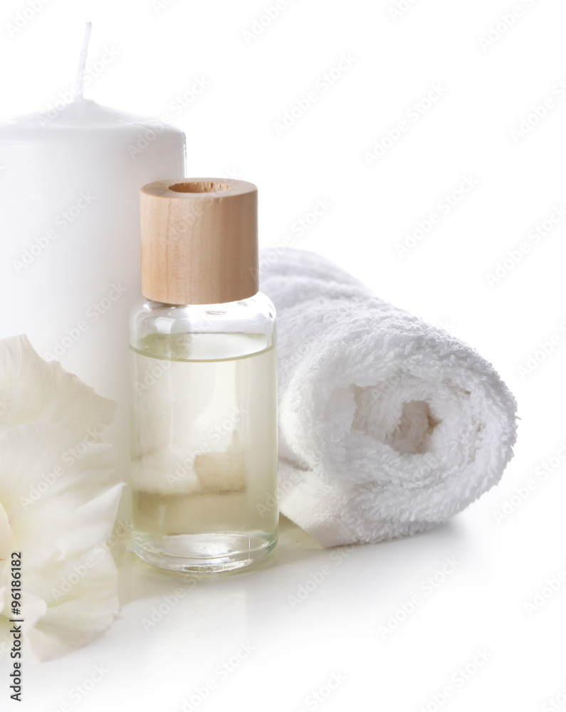 Beautiful composition of spa treatment, isolated on white