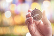 © rakop_ton - compass in hand on defocused abstract bokeh lights christmas bac