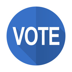 Poster - vote blue flat desgn icon with shadow on white background