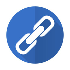 Leinwandbilder - link blue flat desgn icon with shadow on white background