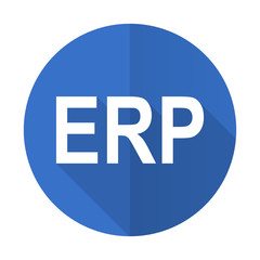 Aufkleber - erp blue flat desgn icon with shadow on white background
