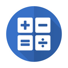 Poster - calculator blue flat desgn icon with shadow on white background