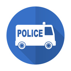 Poster - police blue flat desgn icon with shadow on white background