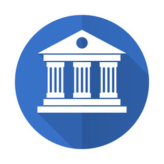Poster - museum blue flat desgn icon with shadow on white background