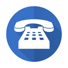 Aufkleber - phone blue flat desgn icon with shadow on white background
