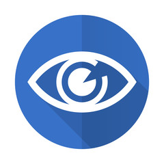 Poster - eye blue flat desgn icon with shadow on white background