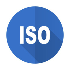 Poster - iso blue flat desgn icon with shadow on white background