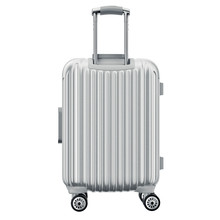 Luggage On Wheels Silver, Back View