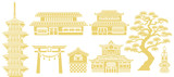 日本建築　素材セット Japanese Traditional architectures