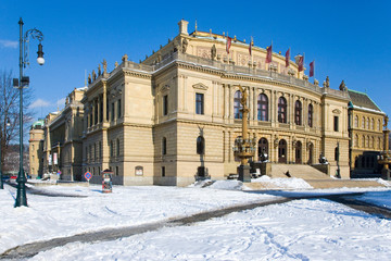 Wall Mural - neo-renaissance concert hall Rudolfinum, Old town district in Prague, Czech republic