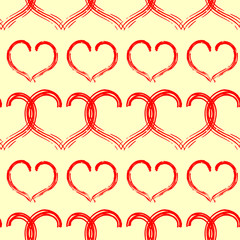 Two hearts seamless pattern