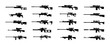 Modern sniper rifles set. Vector EPS10.