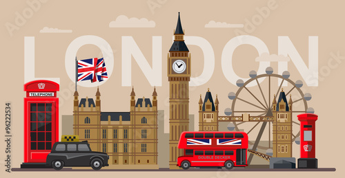 Plakat Londyn  wektor-wielka-brytania