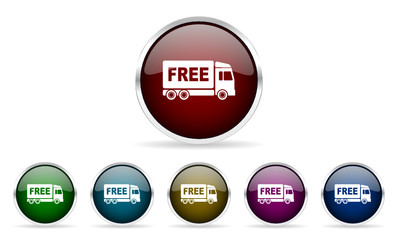 Poster - free delivery vector icons set
