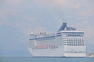 Poster - Kotor, Montenegro, November, 16, 2015: Cruise liner in Kotor, Montenegro