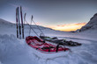 Sunrise on a Winter Expedition with Pulka 