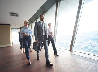 Wall Mural - business people group walking