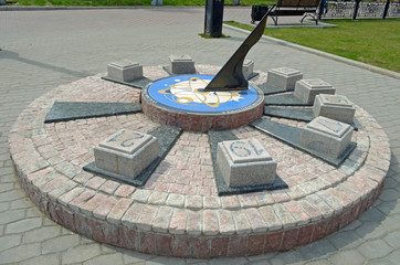 Sundial in the square in the city of Irkutsk, Russia