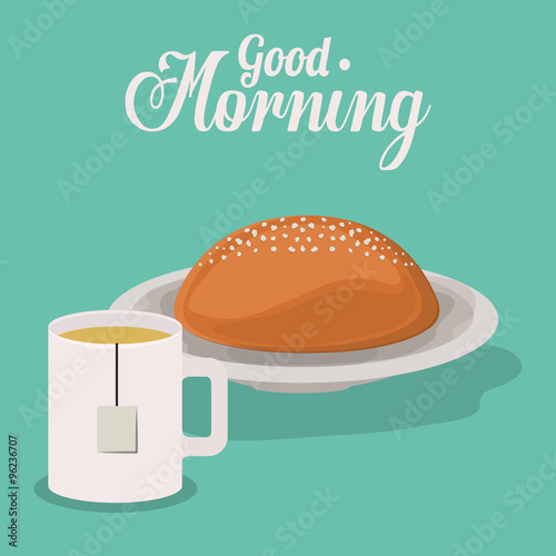 Naklejka na szybę good morning breakfast design 