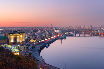 Canvas Print - Kiev aerial skyline, Ukraine