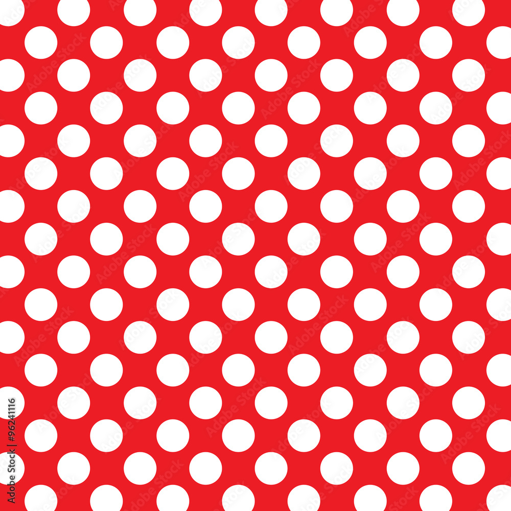 Photo Art Print Polka Dots Background With White Dots And Red