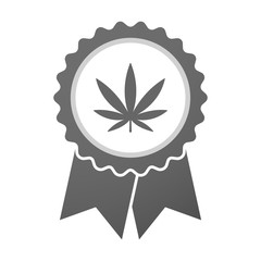 Poster - Vector badge icon with a marijuana leaf