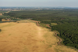 Fototapeta Na sufit - aerial view of forest and harvest fields in summer