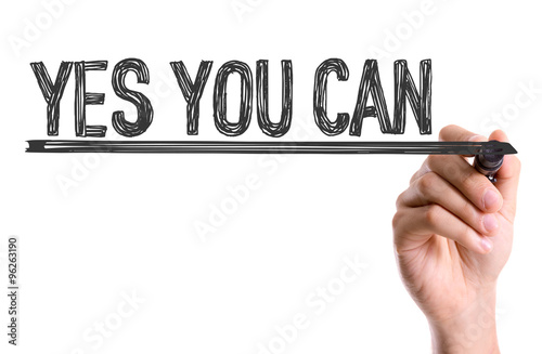Fotomural Hand with marker writing: Yes You Can