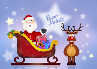 Sticker - sleigh of Santa Claus