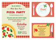© Oksancia - Vector Make Your Own Pizza Party Invitation Set. Recipe Card. Grazie Thank You
