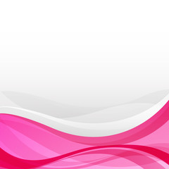 Poster - abstract background pink curve and wave element