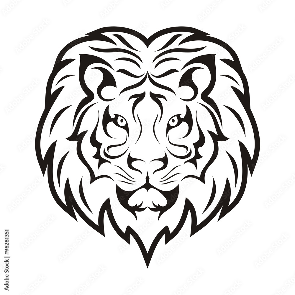Lion Face Tribal Template Stock Vector | Adobe Stock lion-face-tribal-template-stock-vector-adobe-stock