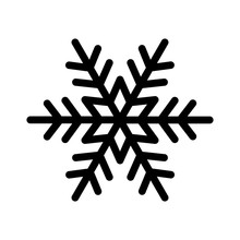 Perfect Winter Snowflake With Star Line Art Icon For Apps And Websites