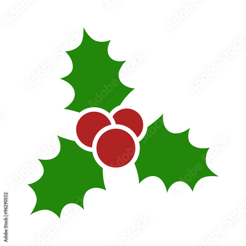 Fotografie, Obraz Christmas mistletoe flat icon for apps and websites