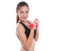© japhoto - Portrait of young woman doing exercise with lifting weights