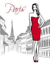 Woman Standing In Paris