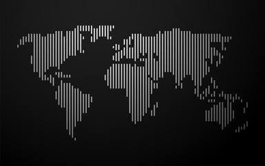 Wall Mural - world map of white lines