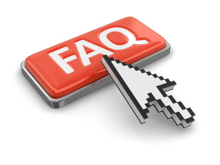 Fototapete - Cursor and button FAQ. Image with clipping path