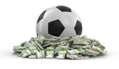 Poster - Soccer football with euros. Image with clipping path