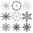 © dimokstok - set of 9 black snowflakes