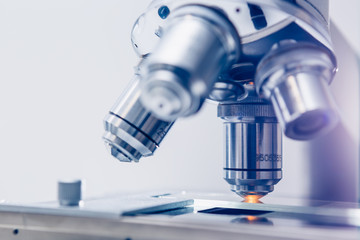 Wall Mural - microscope in laboratory