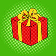 Box with gift pop art style vector illustration