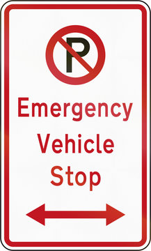 New Zealand road sign - Emergency vehicle stop