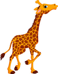 Wall Mural - cute giraffe cartoon