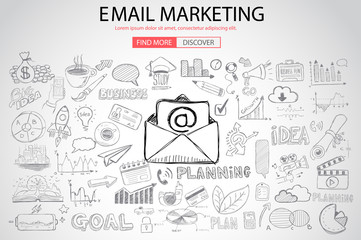 Poster - Email Marketing with Doodle design style