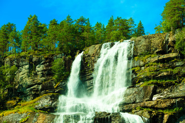 Wall Mural - Tvindefossen waterfall near Voss, Norway