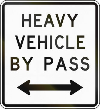 New Zealand road sign - Bypass for heavy vehicles in either direction