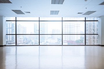 empty office space with large window