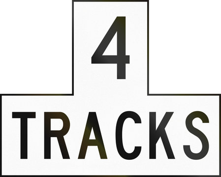 New Zealand road sign PW-14 - Supplementary plate for multiple tracks